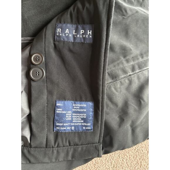 Ralph Lauren L Lined Overcoat Rain Coat Water Resistant Black Quality - Picture 8 of 8